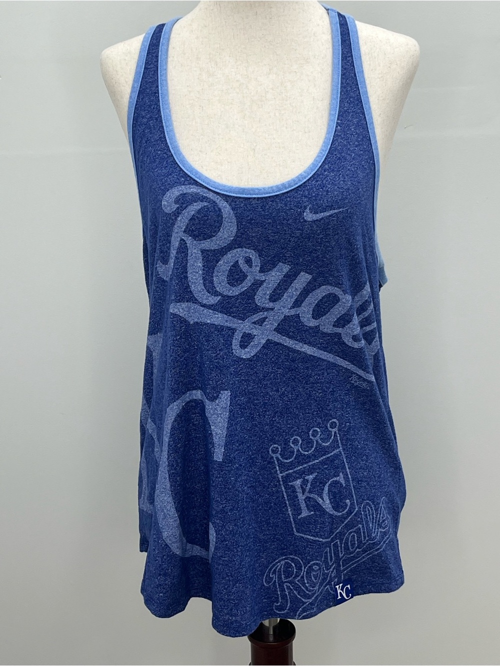 Nike MLB Baseball Kansas City Royals Womens Blue Heather Tank Top Racerback XL